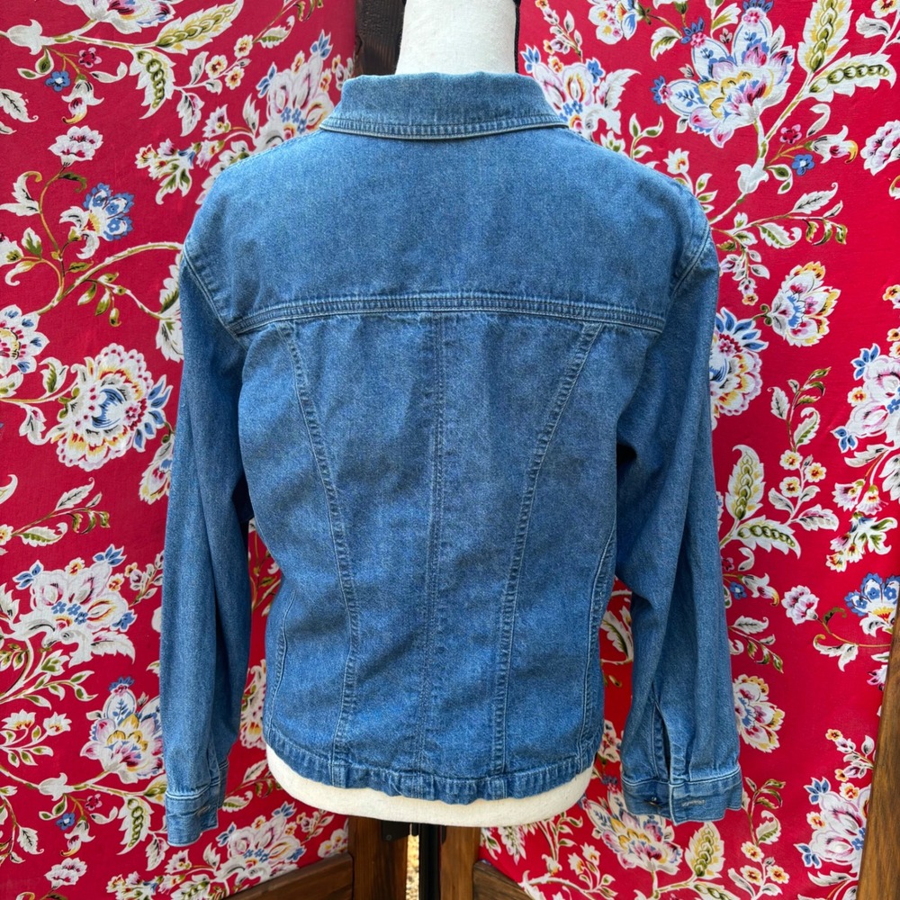 Vintage Denim Button Front Oversized Shirt Jacket Women's Size M - Picture 2 of 11